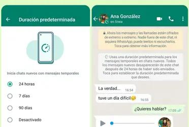 De acuerdo a la plataforma cuando activas la función, puedes establecer que los mensajes desaparezcan 24 horas, 7 días o 90 días después de haber sido enviados.