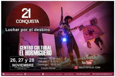 Conquista 21 confronta dos visiones distintas del mundo: mexica y española. En escena confluyen diversas representaciones del Otro a partir de momentos resignificativos de crueldad y violencia en la caída de México-Tenochtitlán.